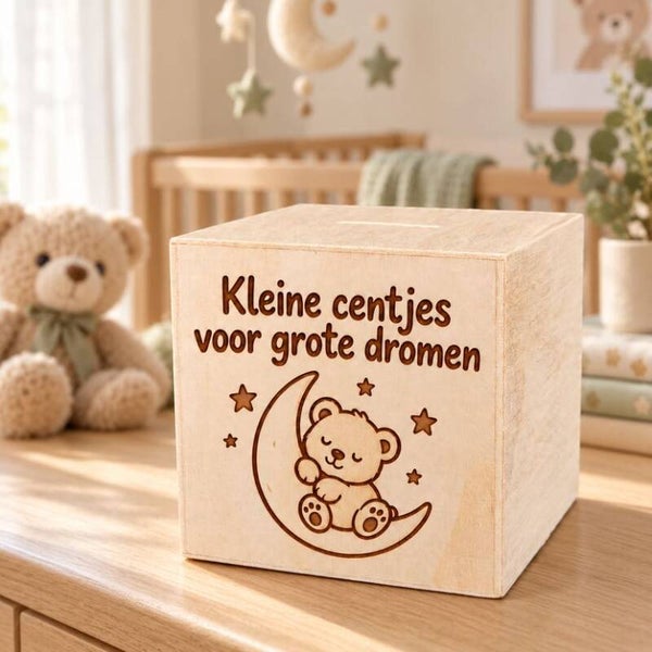 Gepersonaliseerde Spaarpot voor de Kinderkamer – Met Naam, Tekst of Afbeelding