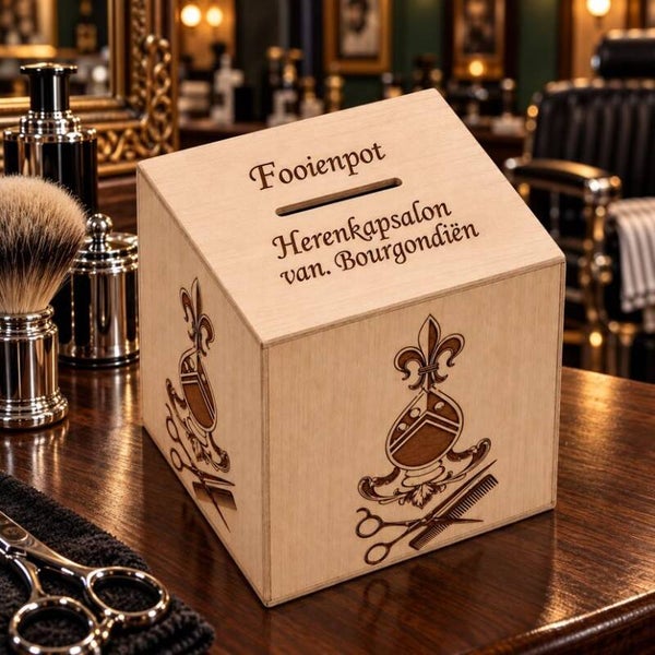 Gepersonaliseerde Fooienpot – Met Eigen Tekst, Naam of Logo