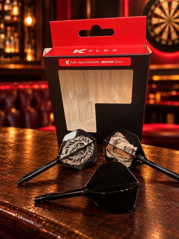 Gepersonaliseerde K-Flex Medium Dart Flights 33 mm – met eigen tekst of afbeelding