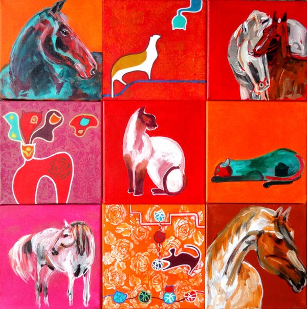 Collage from little paintings