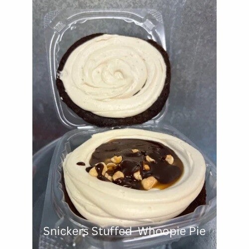 Snickers Stuffed Whoopie Pie