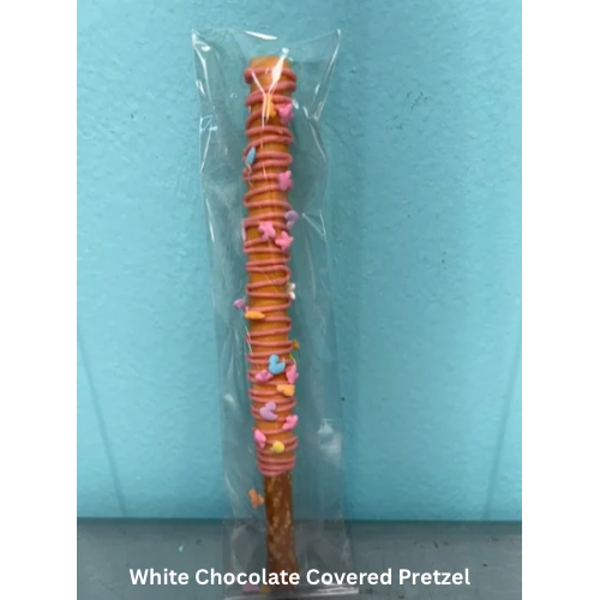 White Chocolate with Sprinkles Pretzel