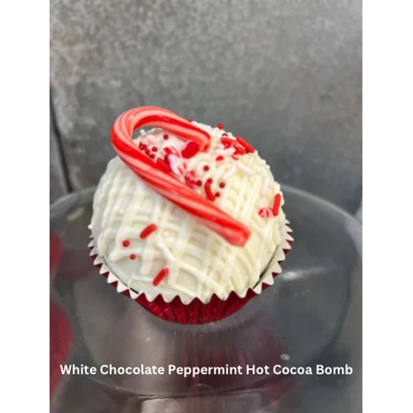 White Chocolate Peppermint Cocoa Bomb