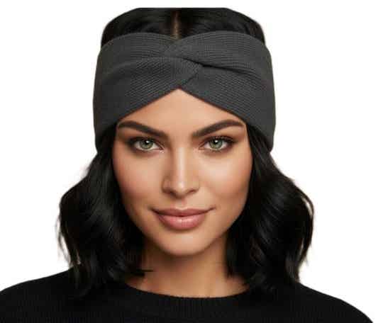 BANDEAU  NOIR 100%CASHMERE
