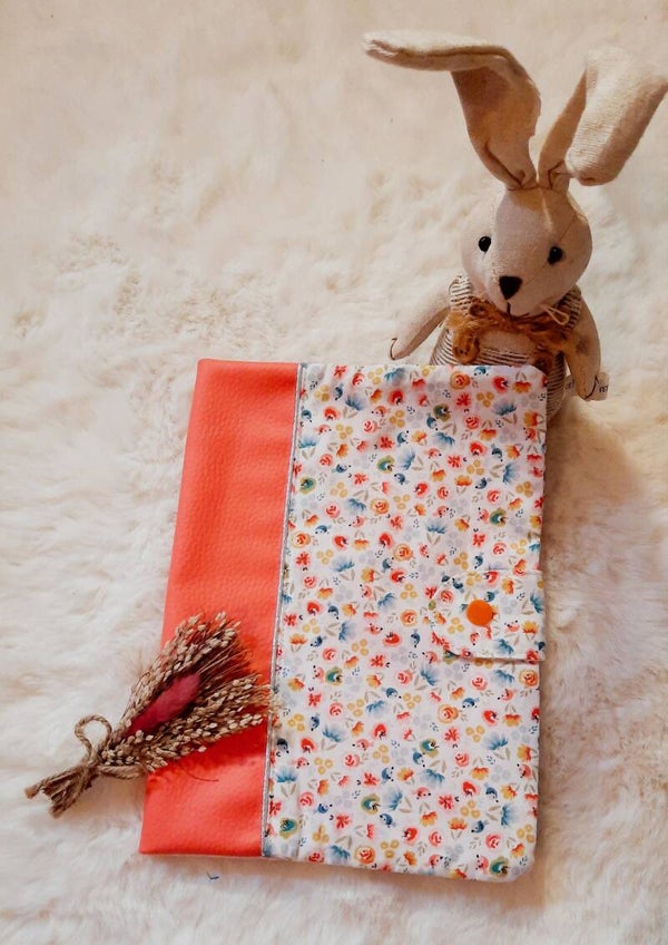 Portège carnet de santé - Petits oiseaux / corail