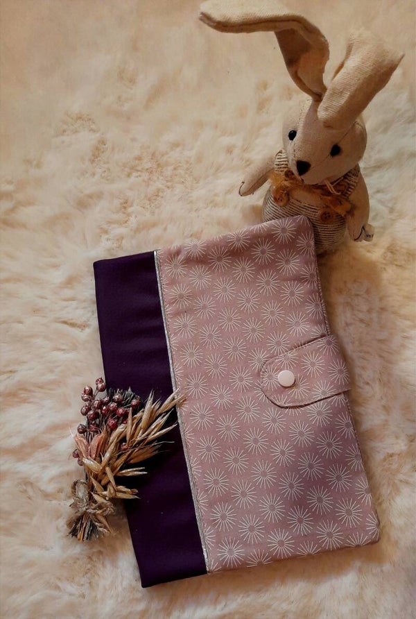 Protège carnet de santé - Flocons  / violet