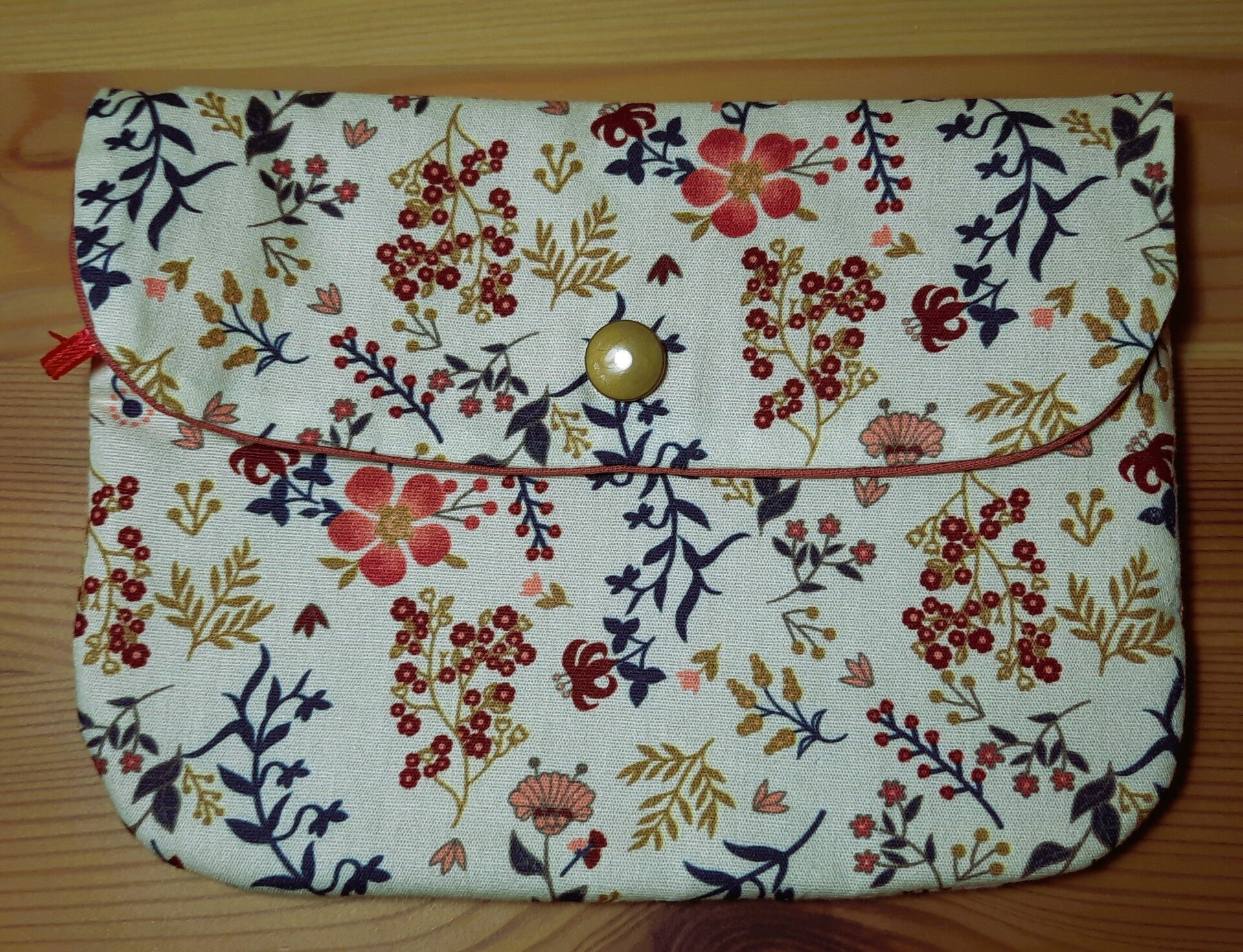 Pochette identité - Fleurs / ecrue