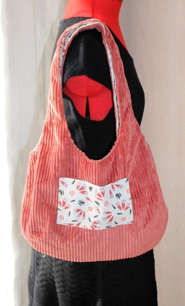 Le balluchon réversible - Velours rose