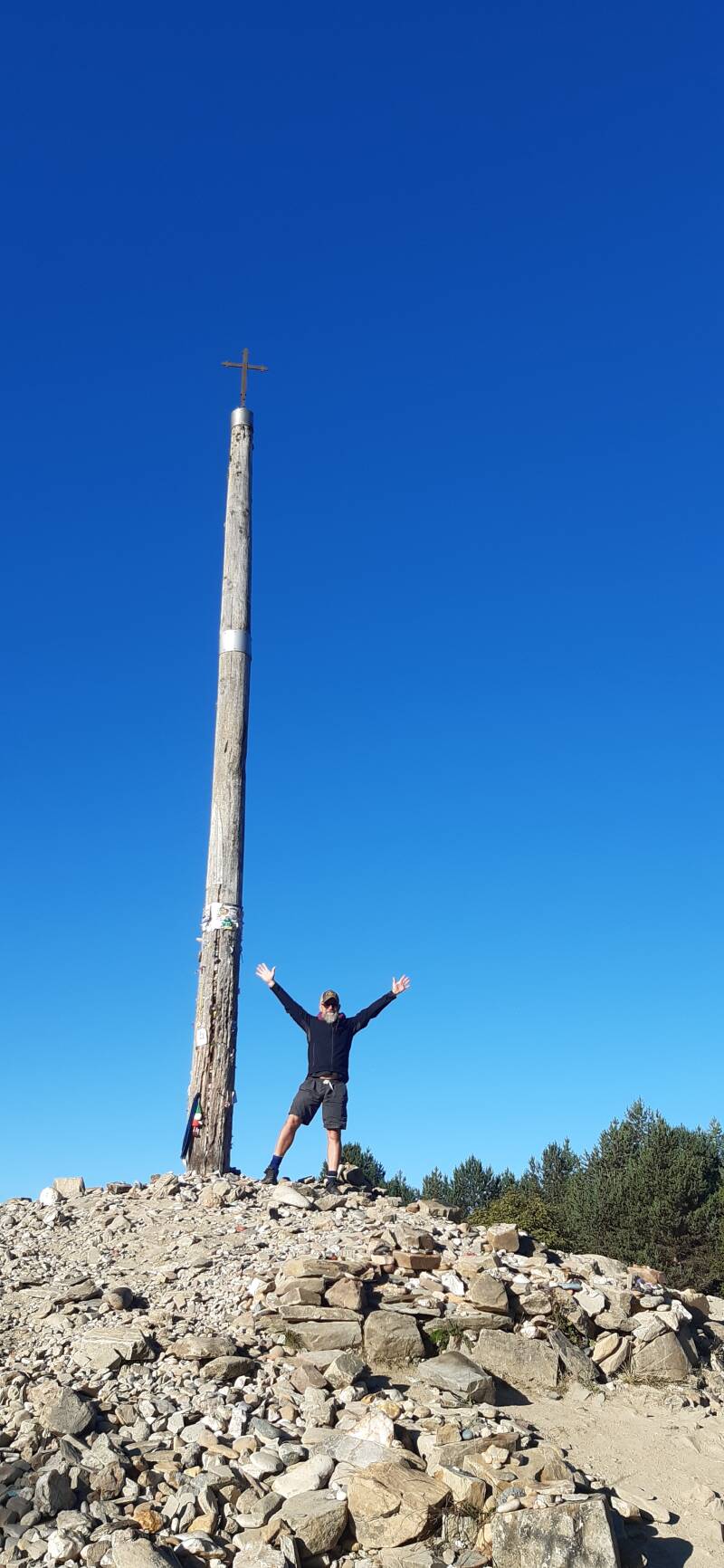 Cruz de Ferro on the Camino Francés, one of the most iconic landmarks on the Camino de Santiago.