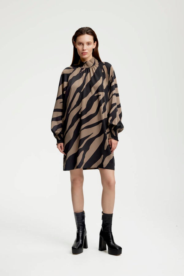 BothildeGZ short dress, zebra black