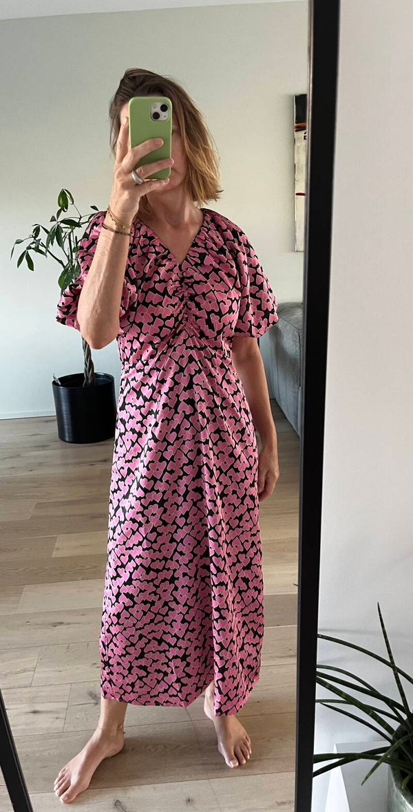 Heart dress, pink/black
