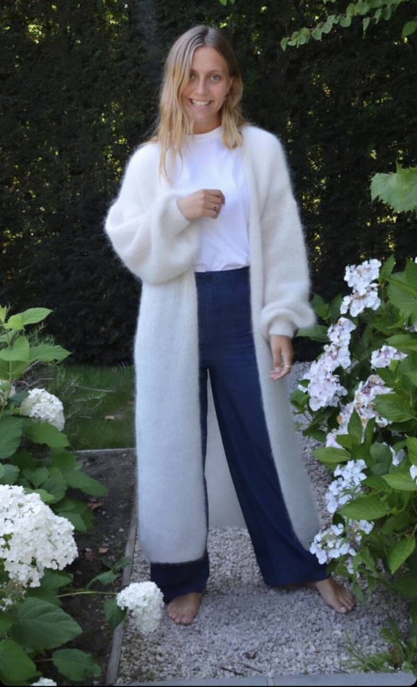 Lange mohair gilet, ecru