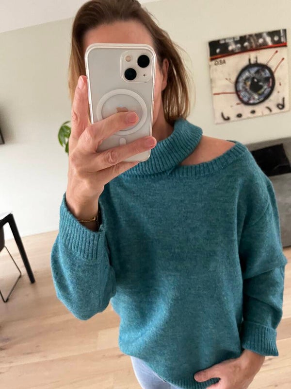 Aubrey sweater, dark turquoise