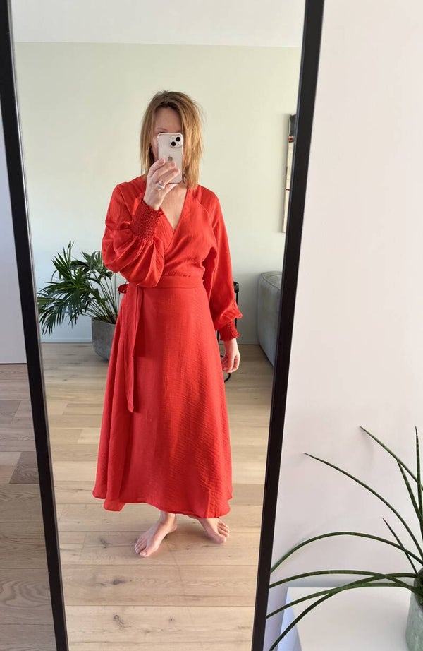 LuellaGZ wrap dress, rood