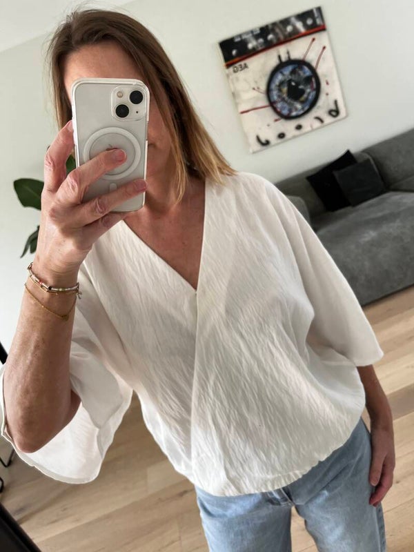 Ally blouse elastic, off-white