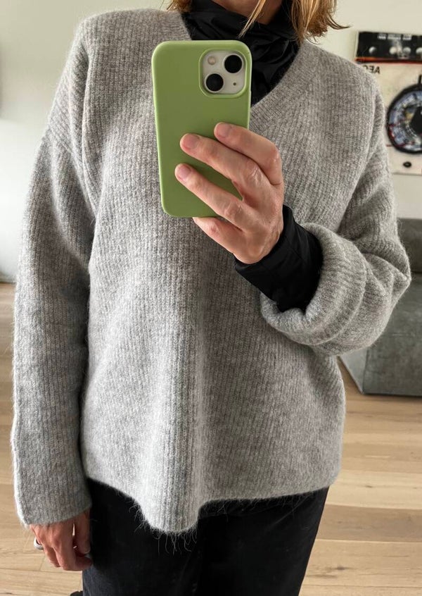 Alpha GZ V-pullover, light grey