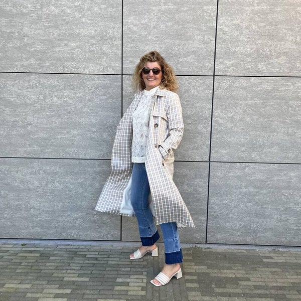 Coat Kaitlyn, blue check