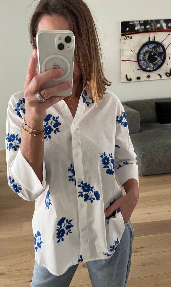 Camille blouse, cobalt