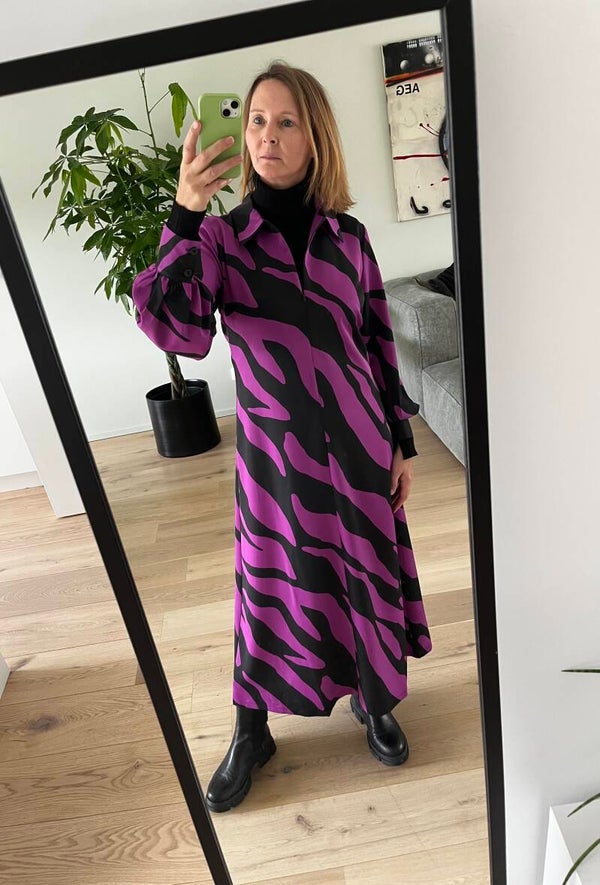 BothildeGZ long dress, zebra black-purple