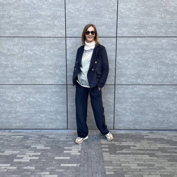 Blazer velours, donkergrijs