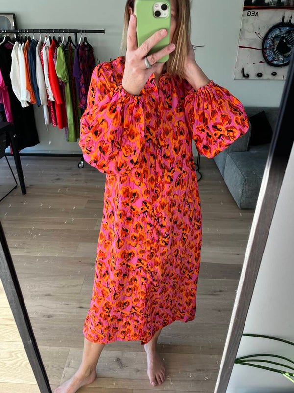 Aline dress, purple flower