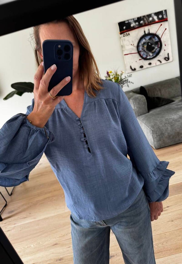 Jacky blouse, denim blue