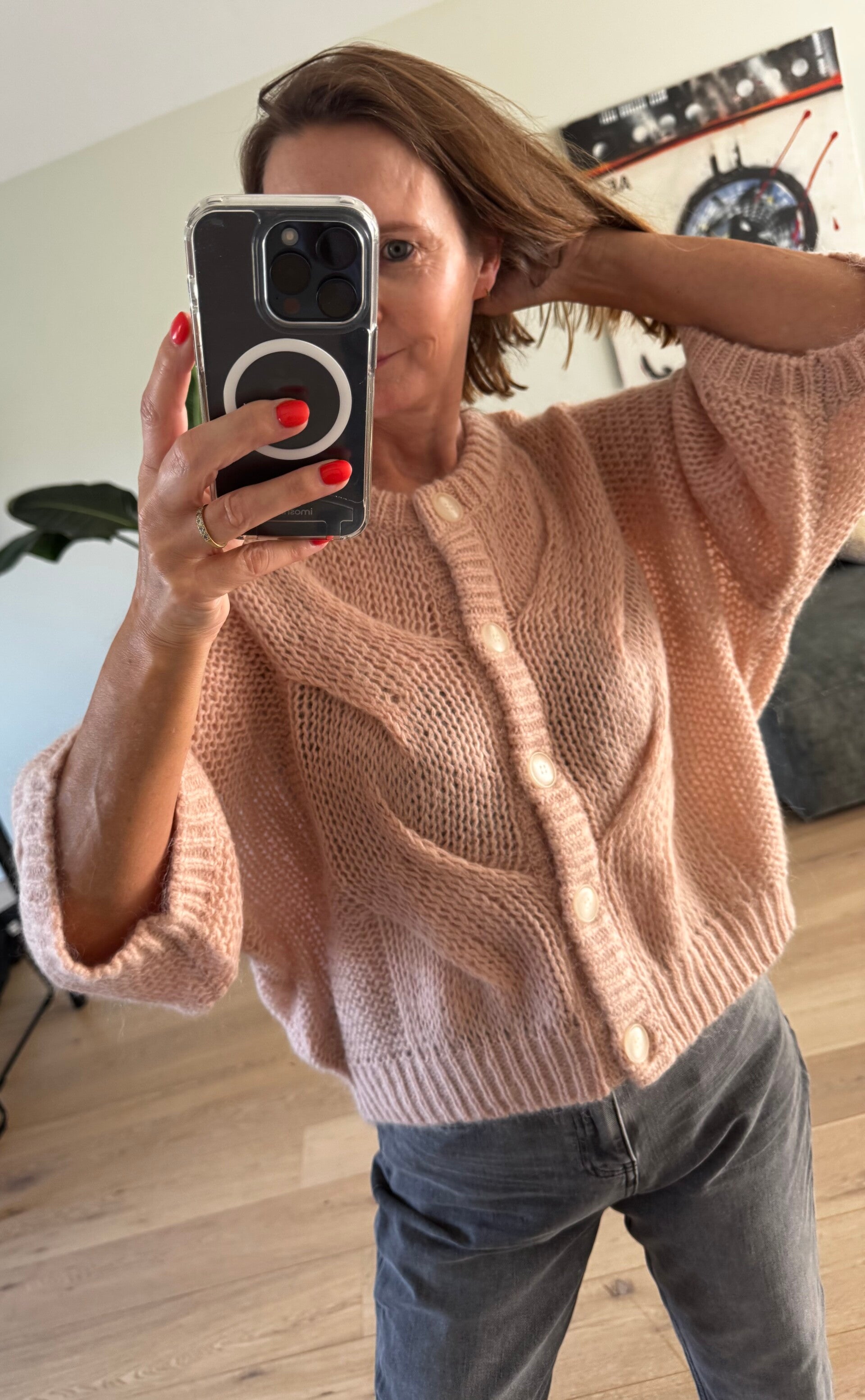 Zeniagz cardigan, rose dust