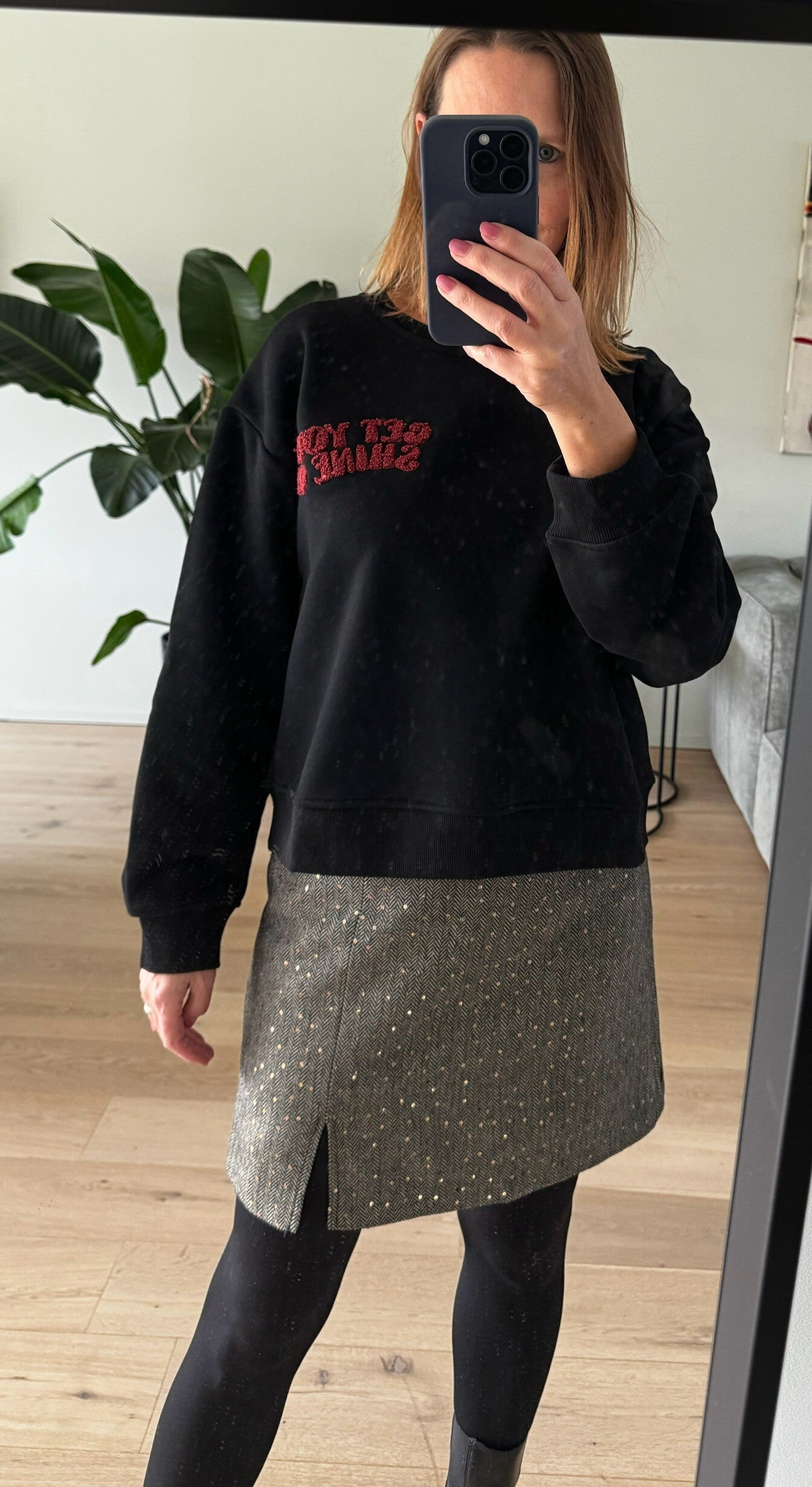 Get your shine on sweater, black