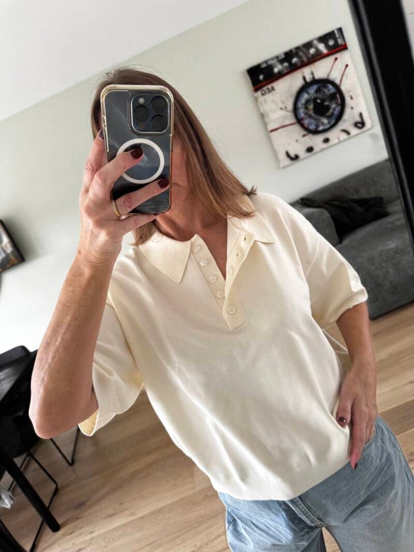 Talla polo, egret, ecru