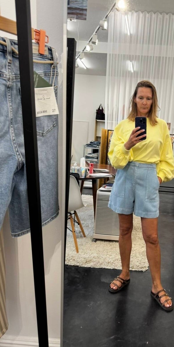 River short, blue wash