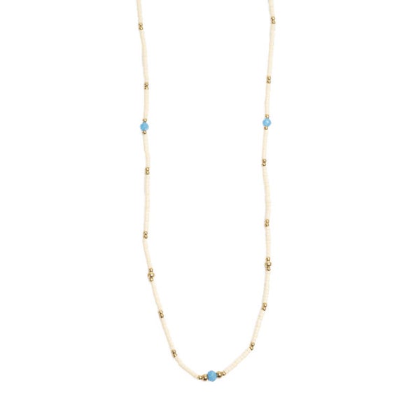 A&C Oslo - White, Turquoise & Gold Necklace