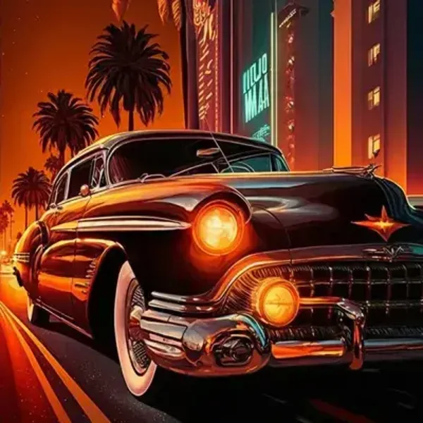 Glass coaster set Classic Cars