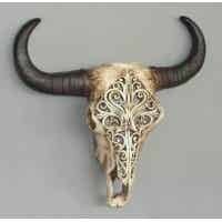Carved bull skull