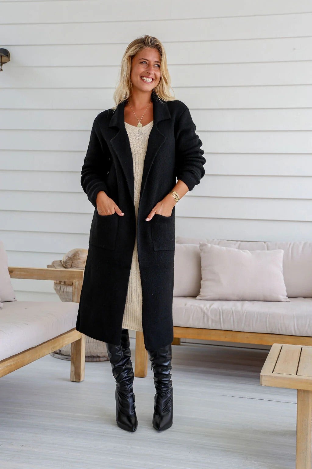 Classic Knit Cardi - Black