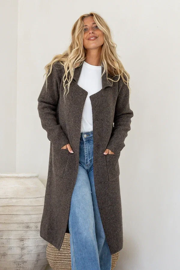 Classic Knit Cardi - Chocolate