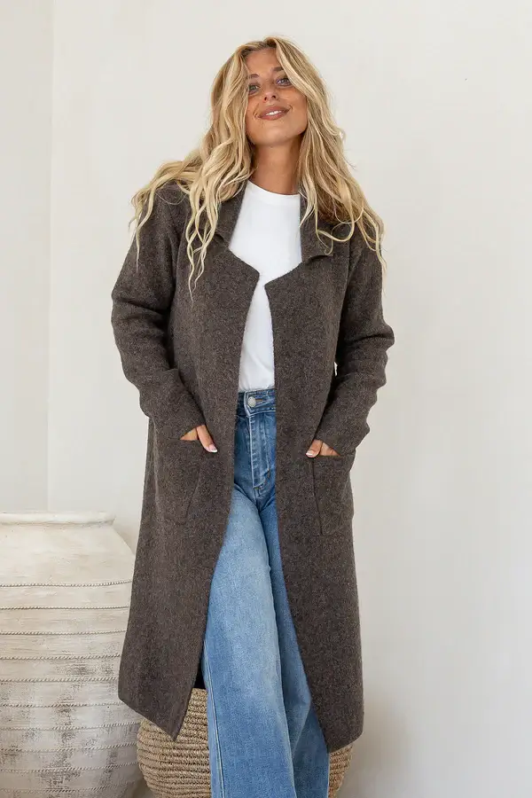 Classic Knit Cardi - Chocolate