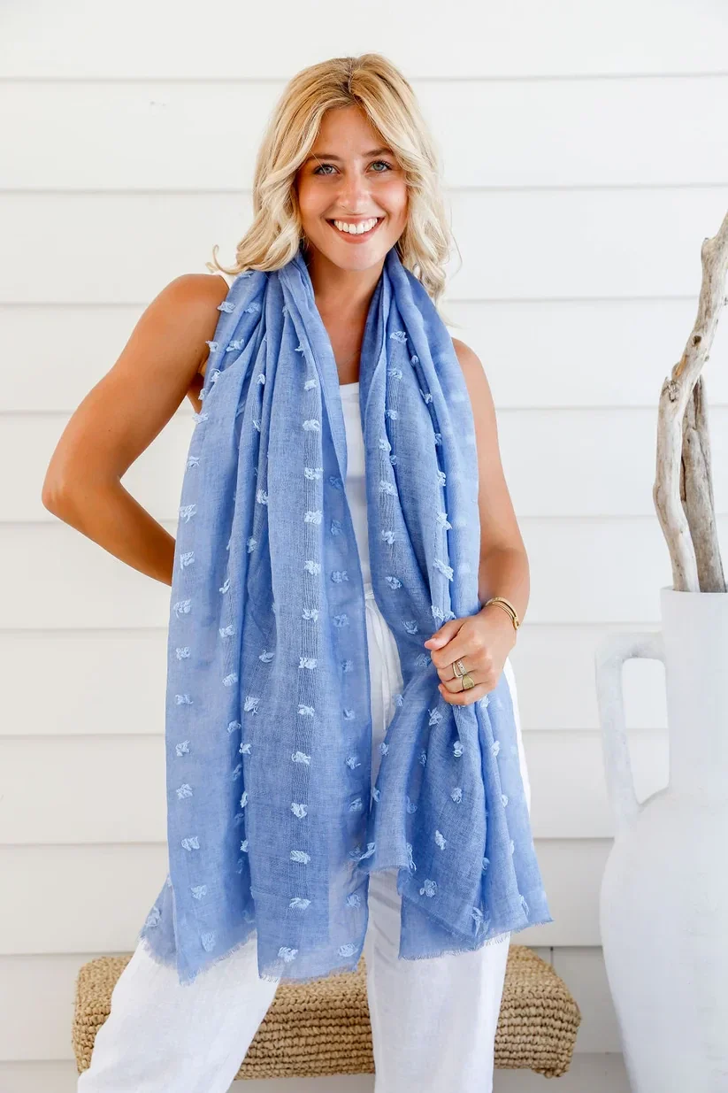 Scarf, Tufts, Chambray
