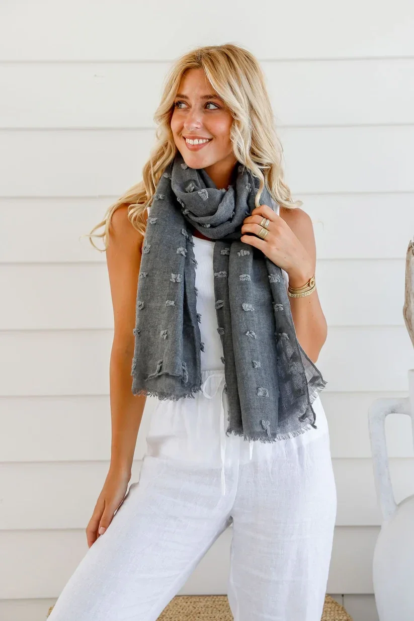 Scarf, Tufts, Dark Charcoal