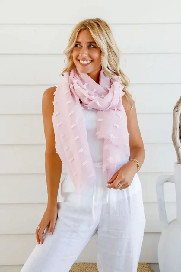 Scarf, Tufts, Lilac Snow