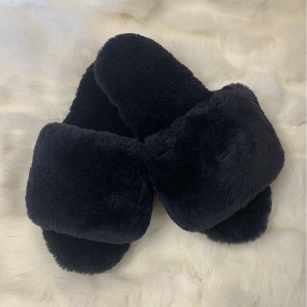 Black - Merino Slide Slippers