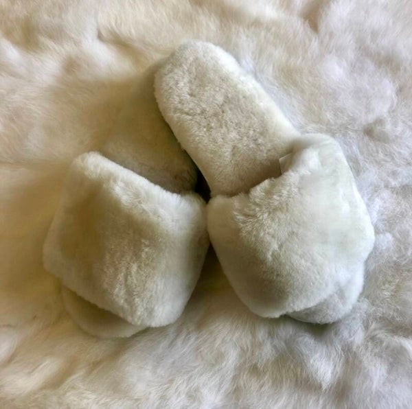 White - Merino Slide Slippers