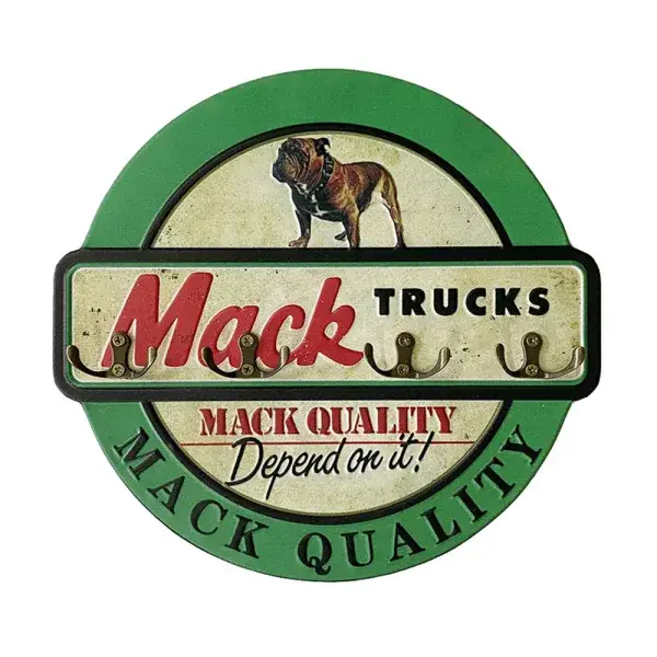 Metal Mack Sign With Hooks