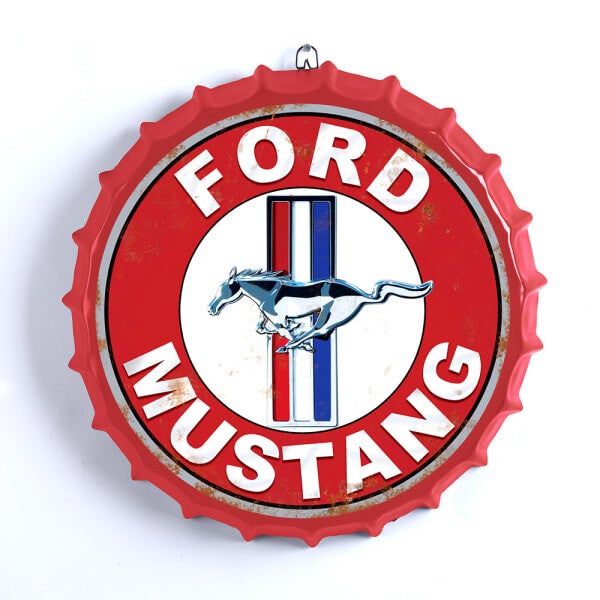 Bottle top wall hanging Ford Mustang