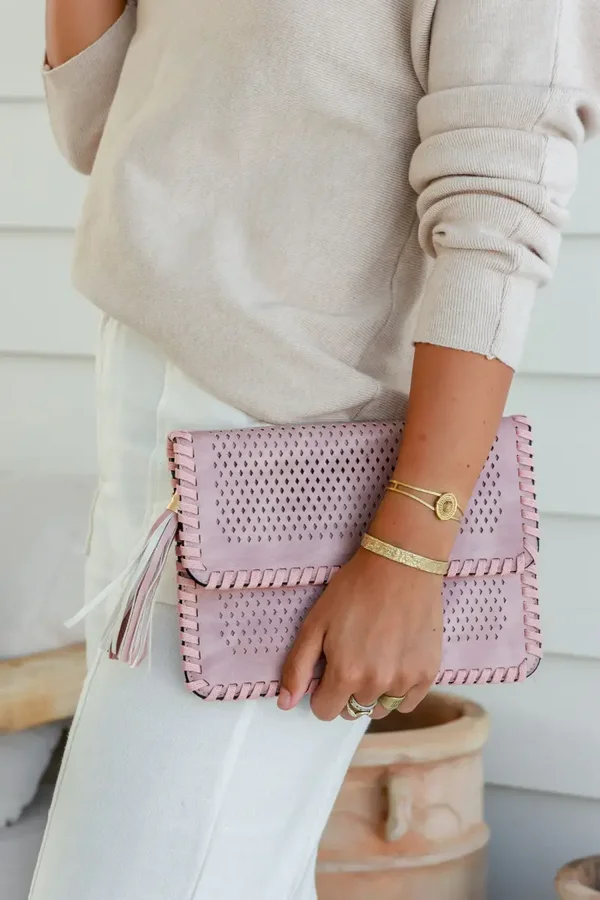 Tassel Clutch, Pink