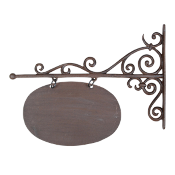 Oval cast iron sign board