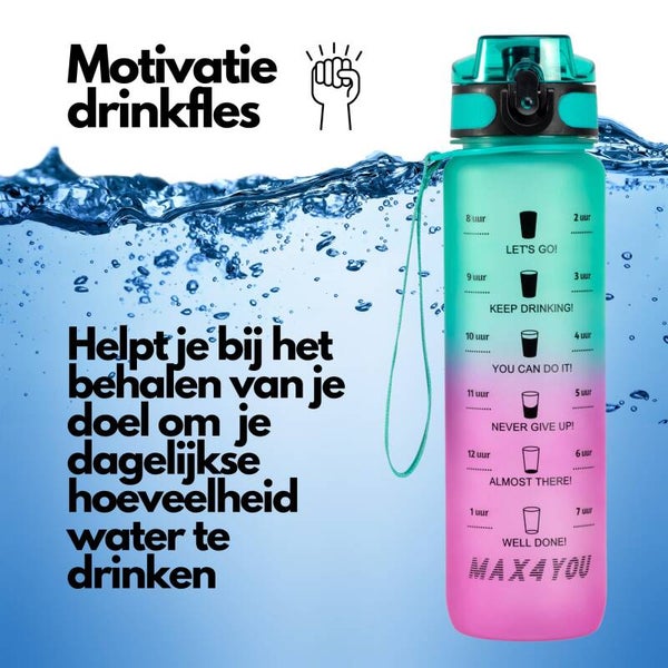 Waterfles Groen-Roze
