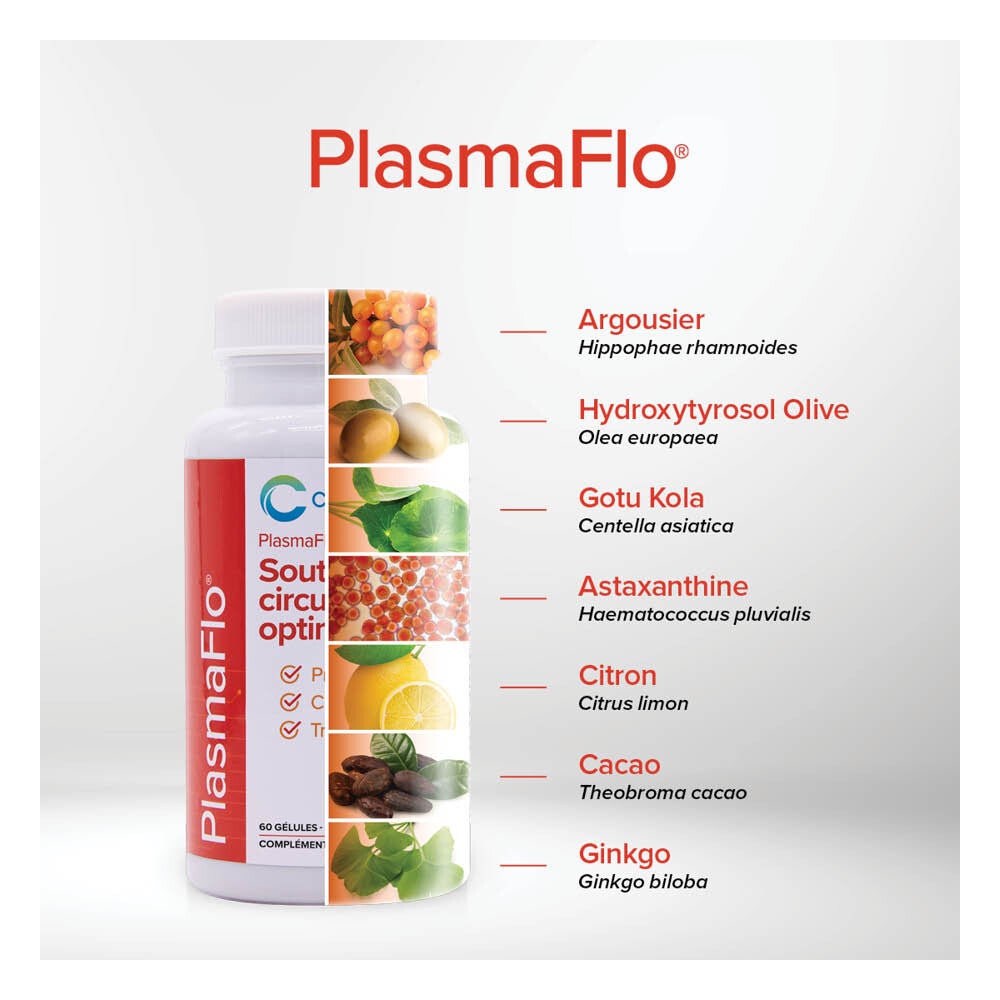 PlasmaFlo est un mélange exclusif d'enzymes fibrinolytiques, d'extraits de plantes et d'antioxydants.