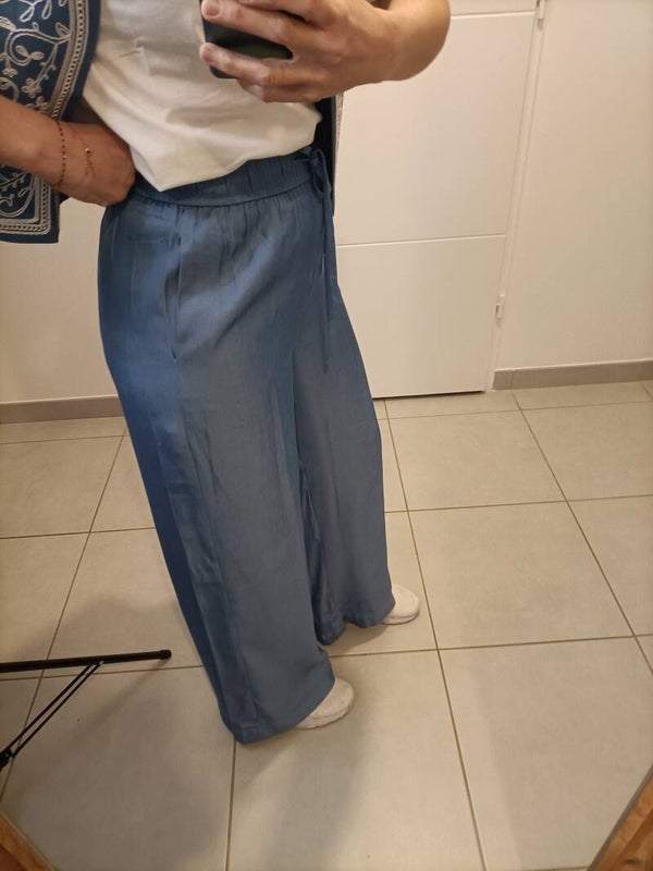 Pantalon fluide effet jean