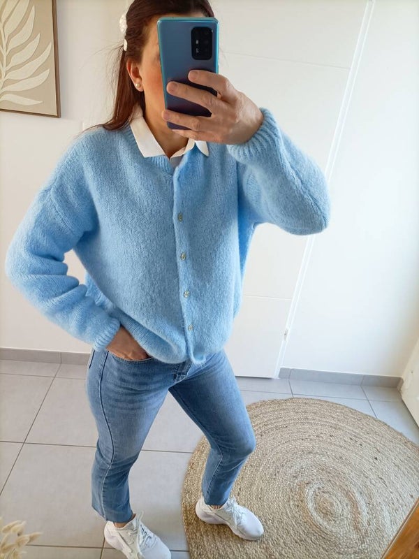 Gilet boutonné mohair