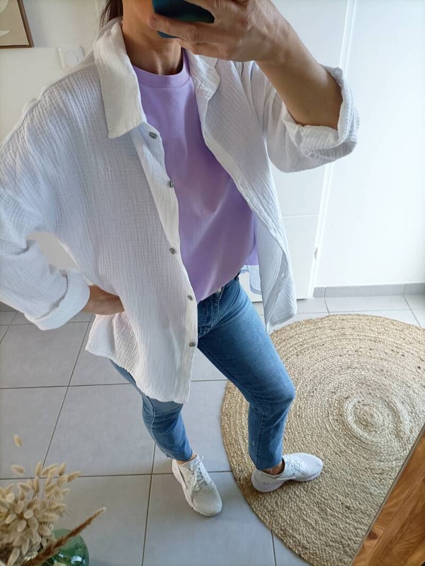 Chemise en gaze de coton blanche